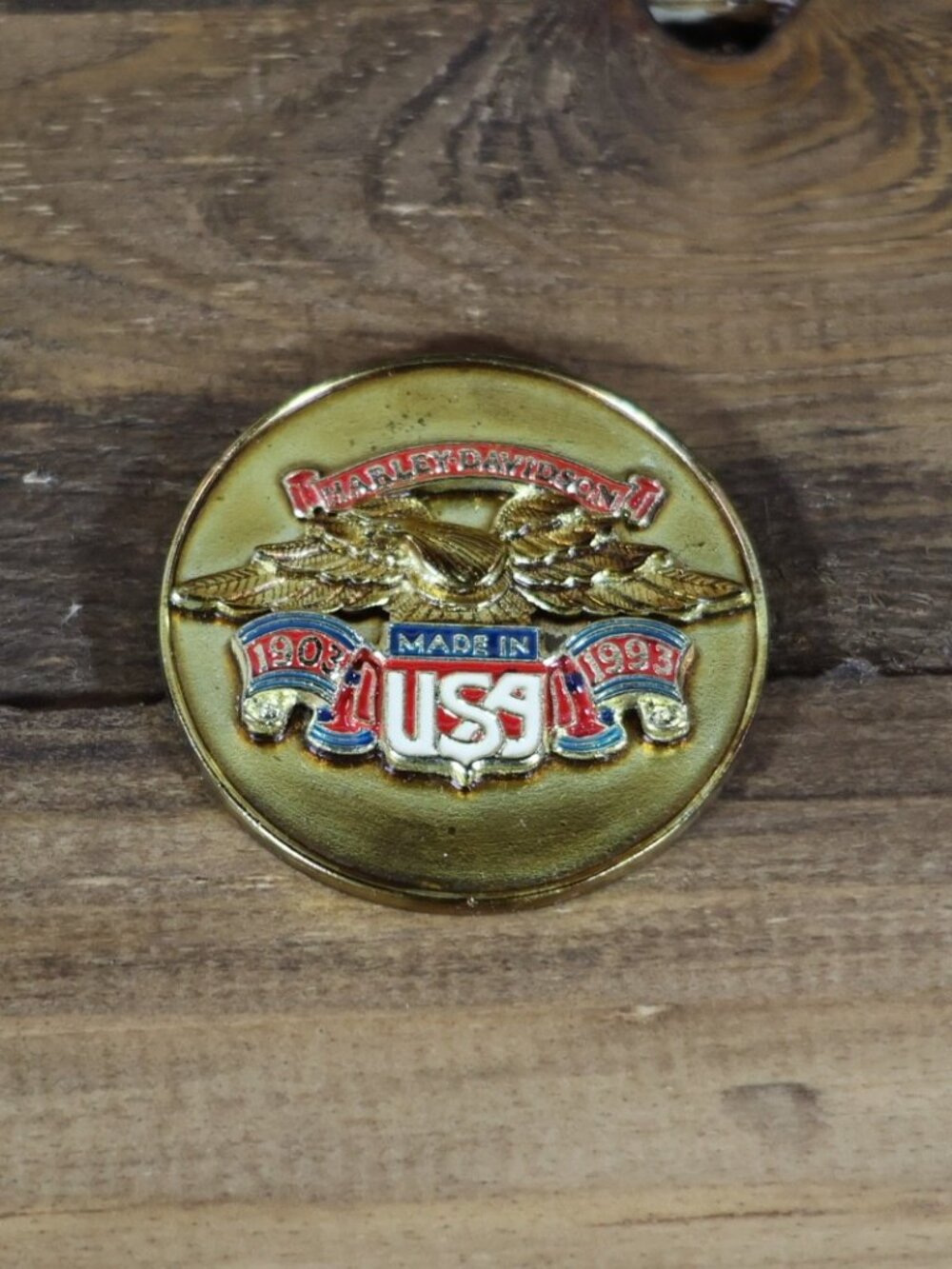 Harley 90th Anniversary Dealer Meeting Commemorative Coin Emblem Badge 1993 USA